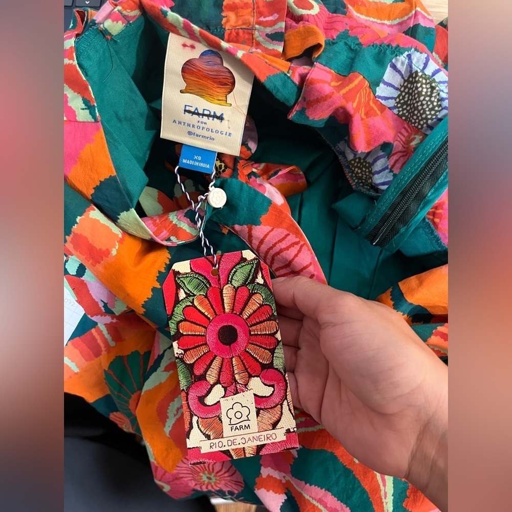 Farm Rio x Anthropologie Pleated Palm Midi Dress - Picture 9 of 10